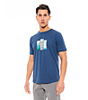 Мъжка синя памучна тениска с шампа-2 снимка