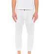 Бял мъжки 7/8 панталон с лен Chinos-0 снимка