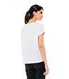 Бяла дамска памучна тениска с принт Havana-1 снимка