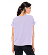 Дамска памучна Oversize тениска с принт Havana в лилав нюанс-1 снимка