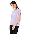 Дамска памучна Oversize тениска с принт Havana в лилав нюанс-2 снимка