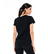 Дамска памучна тениска с принт Linala в черен цвят-1 снимка
