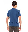 Синя памучна мъжка тениска с принт Stevie-1 снимка