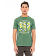 Мъжка памучна тениска с принт Palm в зелен нюанс-0 снимка