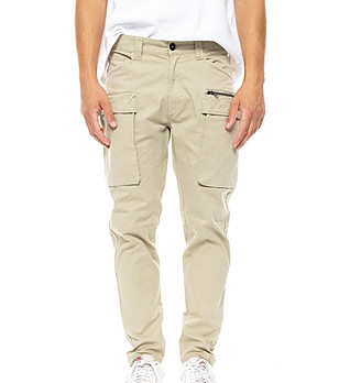 Бежов мъжки памучен панталон Patrick снимка