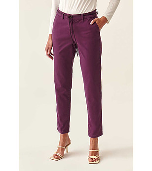 Дамски памучен панталон в лилав нюанс Hino снимка