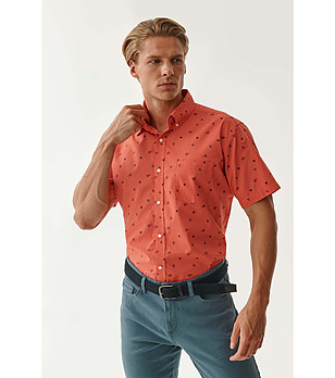 Мъжка памучна риза с контрастен принт Surf Summer снимка