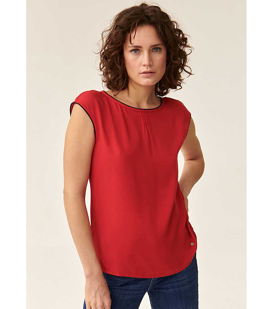 Червена дамска блуза с контрастни кантове  Mipla снимка