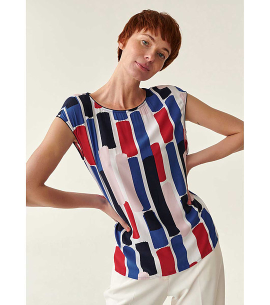 Дамска блуза с многоцветен принт Mipla снимка