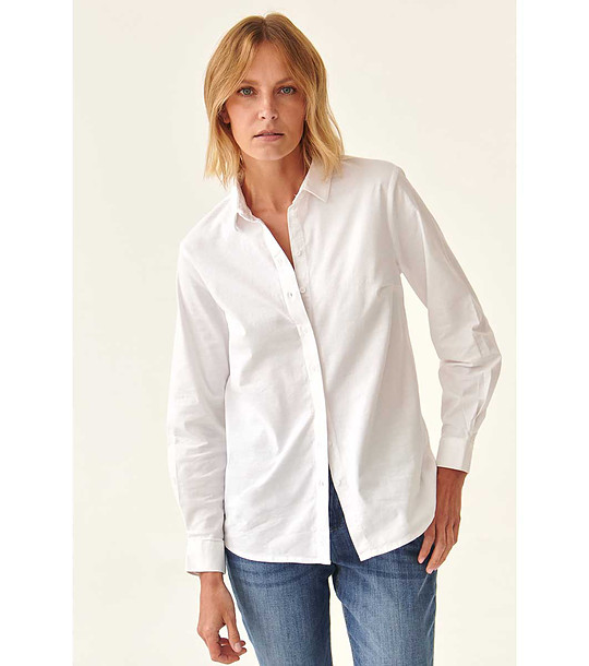 Бяла памучна дамска риза Elisha снимка