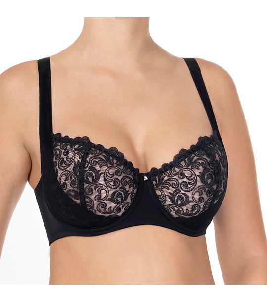 Черен дантелен сутиен с меки чашки Evelen снимка