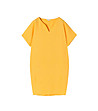 Ленена рокля Owerita в жълт нюанс-3 снимка