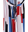 Многоцветна рокля Oroko в бледорозово, синьо и червено-4 снимка