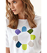 Дамска бяла тениска от органичен памук  Miza 1-2 снимка