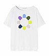 Дамска бяла тениска от органичен памук  Miza 1-3 снимка