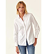 Бяла памучна дамска риза Elisha-0 снимка