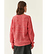 Дамски пуловер в червен меланж Laso-1 снимка