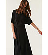 Черна рокля с текстилен колан Ewela-2 снимка