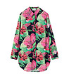 Дамска риза с флорален принт в зелено и розово Malibu-3 снимка