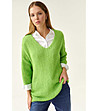 Зелен дамски пуловер Bajana-0 снимка
