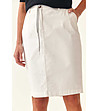 Бяла памучна пола с джобове Hinoki-2 снимка