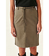 Памучна пола в цвят каки с джобове Hinoki-2 снимка