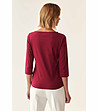 Дамска памучна блуза в цвят бордо Botala-1 снимка