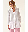 Бяла дамска риза с лен Malibu-0 снимка