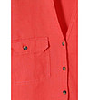 Червена дамска ленена риза Justina-4 снимка