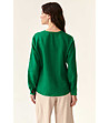 Зелена дамска ленена риза Justina-1 снимка