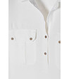 Бяла дамска блуза с лен Baleko-4 снимка