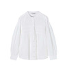 Бяла памучна дамска риза Babtisti-3 снимка