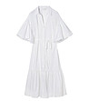 Бяла памучна рокля Baltiki-3 снимка