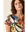 Многоцветна дамска риза с флорален принт Samanto-2 снимка