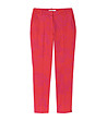 Червен дамски панталон с флорален принт в розово Juli-2 снимка
