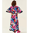 Многоцветна рокля с флорални мотиви Monko-1 снимка