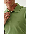 Мъжка памучна блуза с яка в светлозелен нюанс Roberto-2 снимка