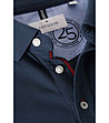 Мъжка памучна блуза с яка в син нюанс Roberto-4 снимка