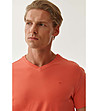 Памучна мъжка тениска в оранжев нюанс Derek-2 снимка