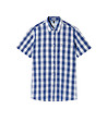 Мъжка карирана риза от памук и лек в бяло и синьо Joe-3 снимка