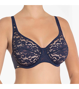 Сутиен в тъмносиньо с меки чашки Ella снимка