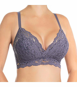 Сутиен в сиво-лилав нюанс без банели Ella снимка