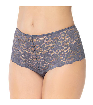 Изрязани боксерки в сиво-лилав нюанс с висока талия Ella снимка