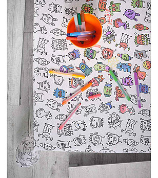 Детска покривка за оцветяване Monsters 140х250 см снимка