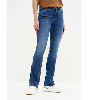 Сини памучни дамски дънки Ariana снимка