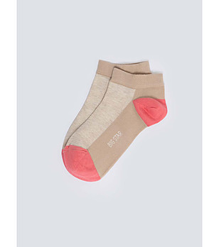 Дамски чорапи в бежово и розово Sebina снимка