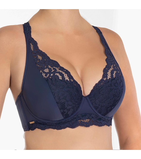Underwired padded bra COTTON ELLA Black quartz Ella снимка