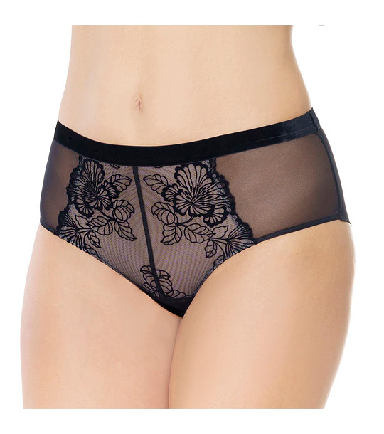 Черни боксерки с флорални мотиви Flora снимка