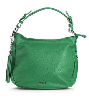 Дамска кожена чанта в зелено Radinora снимка