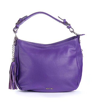 Дамска кожена чанта в лилаво Radinora снимка